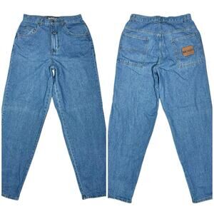 Boss | Men | Vintage 90s Tapered Leg Stone Wash Baggy Denim Jeans | Size 32x34